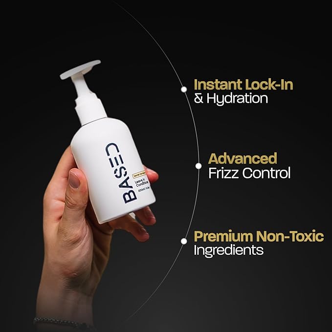 BASED Leave-In Conditioner, Instant Frizz Control, Hydrates & Nourishes Hair, Premium Leave-In Conditioner for Men, Healthy Frizz-Free Hair in Minutes (6.8 oz Pack of 2)