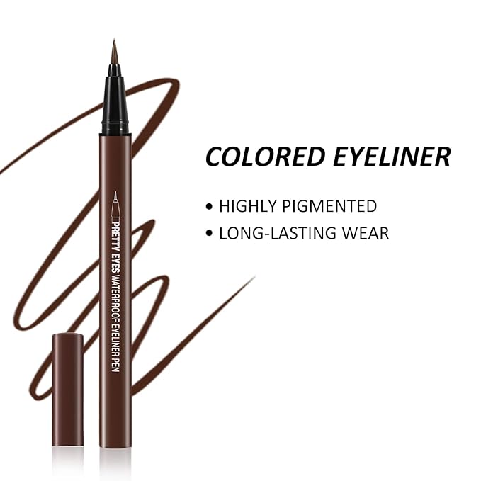 Boobeen Liquid Eyeliner Pen, Matte Eye Liner with Precision Tip, Long Lasting Eyeliner Pencil for Bold Eye Makeup, Glides on Smoothly