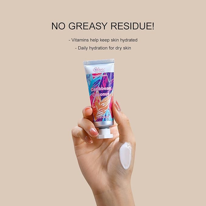 BODY & EARTH # LOVE Hand Cream Gift Set Hand Lotion with Organic Argan Oil to Nourish and Deeply Moisturize Rough Hands, 6 x 1.0 oz Travel Size Hand Lotion Cream, Gift for Women Mom Birthday Gifts