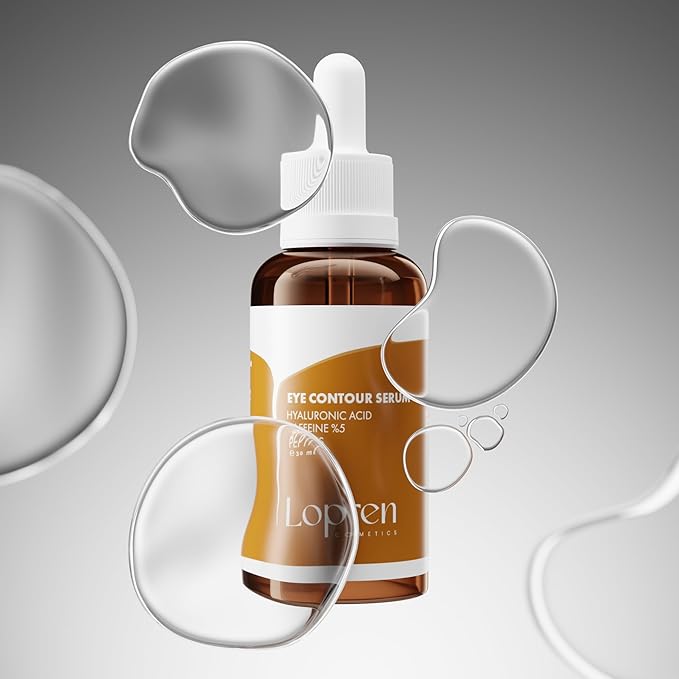 Caffeine Eye Serum for Dark Circles and Puffiness, Under Eye Treatment with Hyaluronic Acid, Peptides & Amino Acids, Fragrance-Free, Paraben-Free, Lightweight Formula, 1 Fl Oz