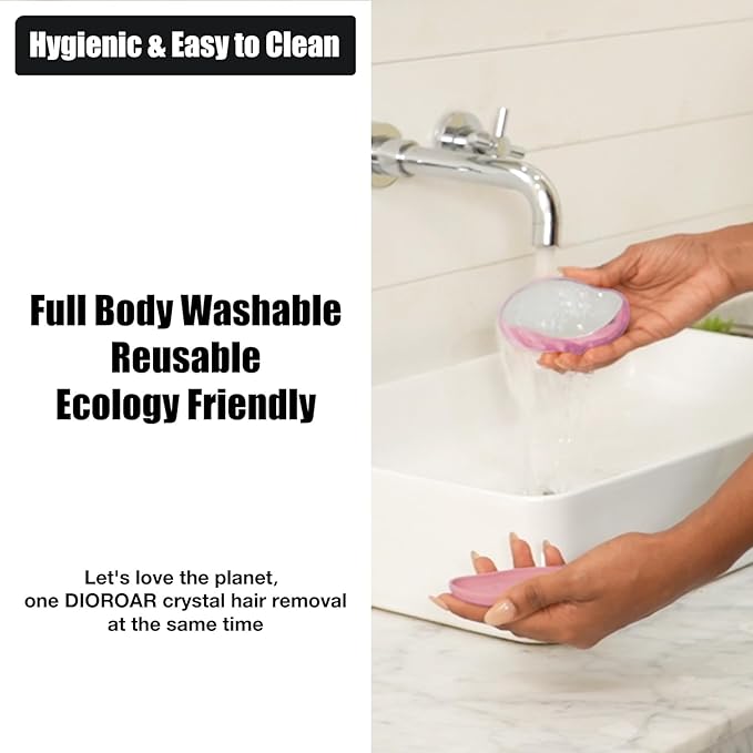 Crystal Hair Eraser,Upgrade Crystal Hair Remover,Physical Nano Glass Hair Removal Device,Painless Epilator and Exfoliator Without Shaver for Quick Soft Silky Skin(Light Pink)