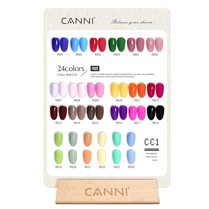 CANNI CC1 30Pcs 9ML Hema-free Gel Nail Polish Set, Black Pink Nude Red Blue Green Gel Polish Kit Color Soak Off LED Nail Gel Polish Set Nail Art Starter Manicure Salon DIY at Home