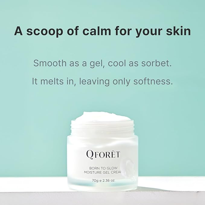 Born to Glow Gel Cream | Vegan Peptide Moisturizer with Plant Mucin (Snail Mucin Alternative) | K-Beauty for Glass Skin, Barrier Repair with Ceramide for Sensitive Skin, 2.36oz