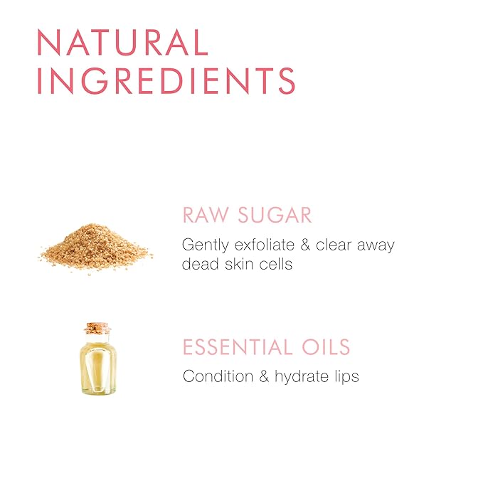 Beauty For Real Lip Revival, Spearmint - Exfoliating & Hydrating Sugar Lip Scrub - For Dry, Chapped or Lipstick-Stained Lips - With Essential Oils - Organic, Vegan - 0.15 oz