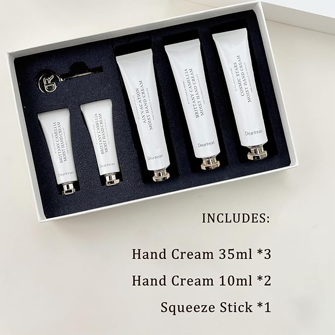 Dear Irean Fragrance Hand Cream Gift Set, 5-Piece Travel Hand Lotions for Dry Cracked Hands with Multiple Hydrating Extracts and Long Time Lasting Moisturizing, Available in All Seasons (4.43 fl oz)