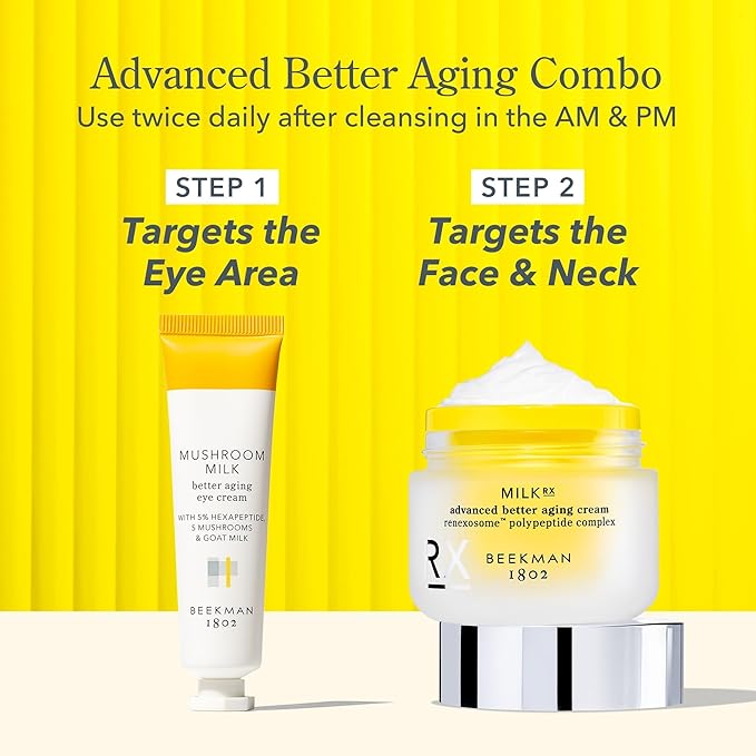 Beekman 1802 Milk RX Advanced Better Aging Face Cream - Goat Milk Protein Exosomes & Polypeptide Facial Moisturizer - Doctor Formulated for Collagen Boosting & Skin Firming - Fragrance Free