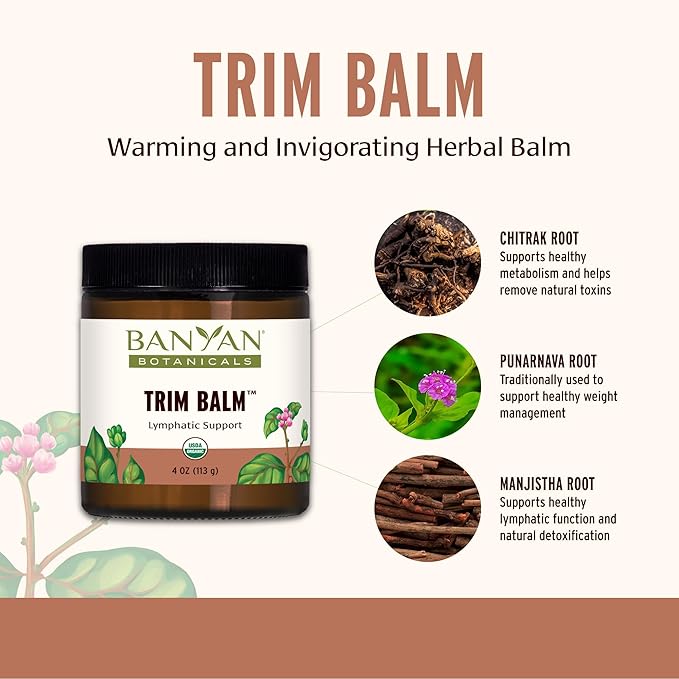 Banyan Botanicals Trim Balm - Certified Organic, 4 oz - Chitrak and Guggulu Increases Metabolism