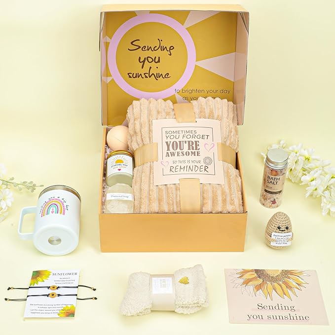 Care Package Gift Basket for Women - Get Well Soon, Sympathy, Self Care Spa Wellness Gifts Thinking of You for Mom, Wife, Friend, Grandma