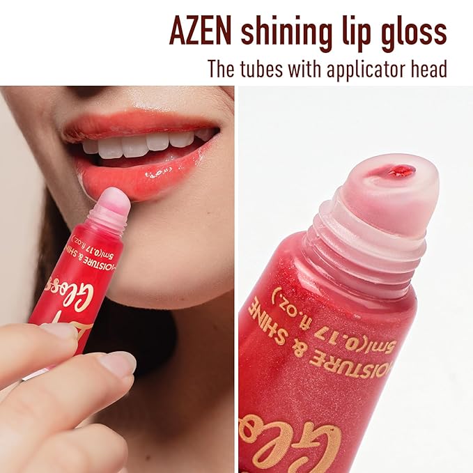 AZEN 60 Pack Lip Gloss Set, Color Lip Oil for Dry Cracked Lips Moisturizing Hydrating Nourishing with Vitamin E