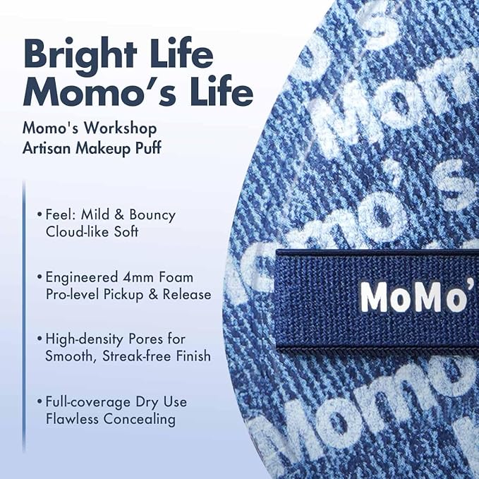 Blue Denim Makeup Sponges,Super Soft Blenders for Liquid Foundation, Dual Design (Egg + Flat Edge), Natural Skin-Like Finish, Makeup Puffs for Blending,Travel Friendly,2pcs for Halloween Themed