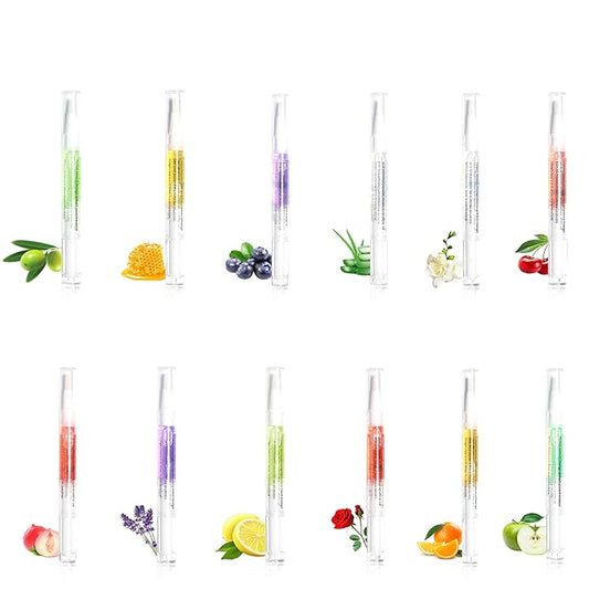 Cuticle Oil Pen for Nails Care,Nail Oil for Strength,Nourish Moisten Care to Reduce Nail Cracking and Dry for Weak peeling brittle and thin nails (12pcs pen, 1)