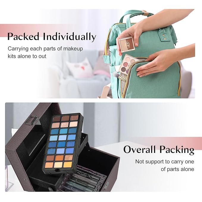 Color Nymph All In One Makeup Kit For Teenager Girls, Beginners Makeup Set For Teens Full Kit Cosmetic Set Girl Make up Kit For Girls 18 color eyeshadow 4 color Glitter & Lipgloss Blush Mirror - Red