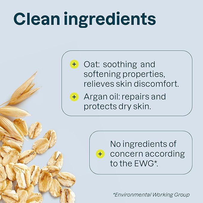 ATTITUDE Hand Cream for Sensitive Skin with Oat, EWG Verified, Dermatologically Tested, Vegan, Argan Oil, 2.5 Fl Oz