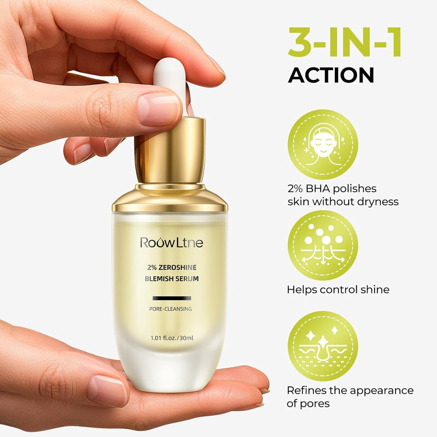 2% Salicylic Acid Face Serum for Oily, Blemish-Prone Skin - Treatment with Witch Hazel to Control Oil, Minimize Pores, Exfoliating & Soothing Skin - For Men & Women, 1.01 Fl Oz.