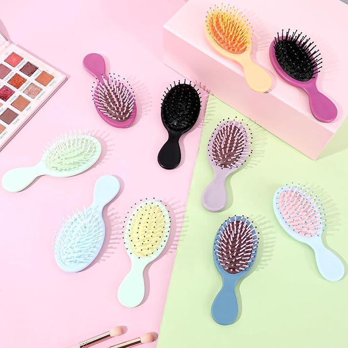 28Pcs Mini Hair Brush Soft Bristles Bulk Hair Brushes for Wet/Dry Hair, Mini Wet Hair Brush Detangler Travel Hair Brushs for Most Hairs Types