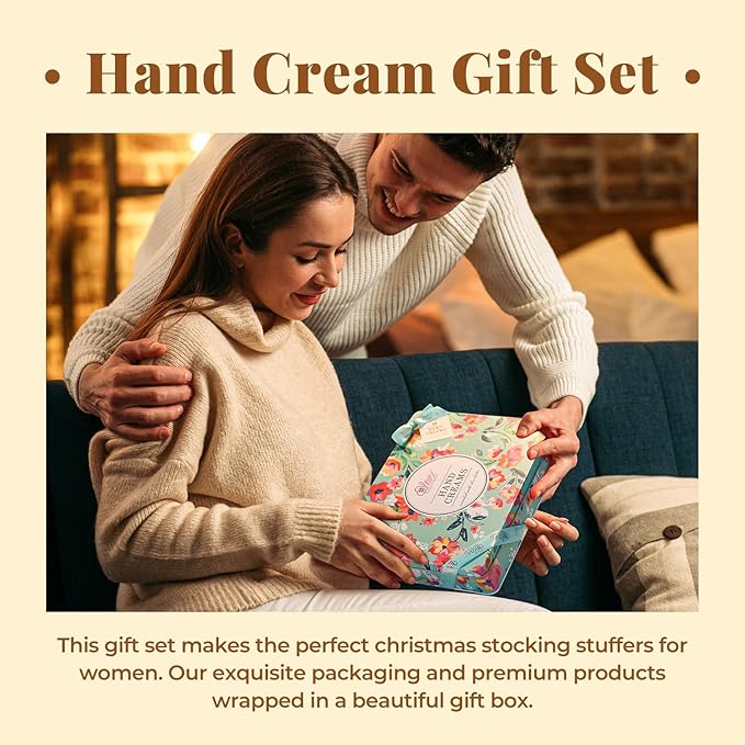 BODY & EARTH Hand Cream Gift Set for Mothers Day Gifts for Mom, Pack of 12 Enriched with Shea Butter to Nourish Dry Hands, Hand Lotion Gift Packs, Travel Size Hand Lotion Set, Birthday Gifts for Women