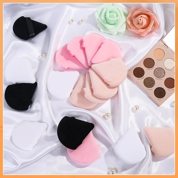 20pcs Triangle Powder Puff, Setting Powder Puff for Make Up, Face Puff Pads for Loose Powder and Press Powder, Makeup Sponge Powder Applicator for Face and Eye
