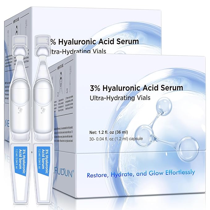 30pcs 3% Hyaluronic Acid Ultra Hydrating Serum, Anti-Aging Serum Intensive Hydration, improves skin texture, minimizes fine lines, improve dryness and dehydration for all skin types