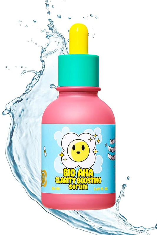 Bio-AHA Clarity Boosting Face Serum 50ml | Korean Serum w/Mild Exfoliation Fruit-Based Lactic Acids, Probiotics & Niacinamide