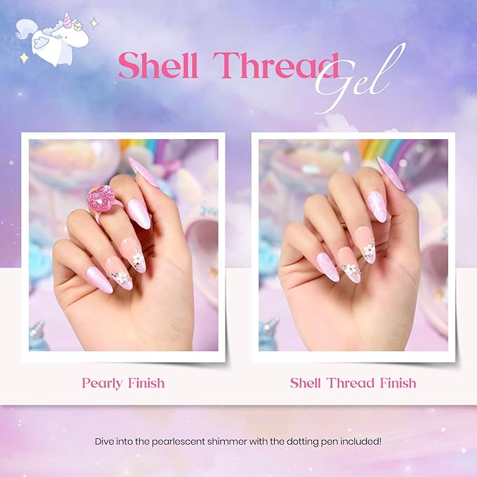 Beetles Gel Nail Polish Set,24Pcs Pink Purple Pearl Blue Shimmer Chameleon Green Colors Gel Polish Kit, 3Pcs Base Top Coat Double-ended Brush Soak off UV Nail Polish Halloween Gifts for Women