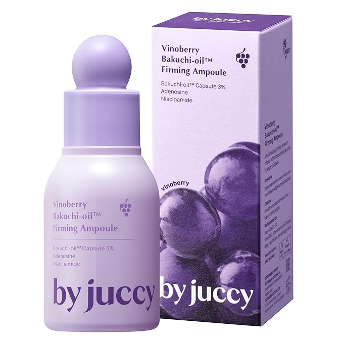 By Juccy Vinoberry Bakuchi-oil 30,000 ppm Firming AmpouleㅣWrinkle-Softening & Texture-Perfecting | Bakuchioil, Viniferatrol, Peptides, Cica | Skin Elasticity&Even Skin ToneㅣKorean Skincare 1.01 Fl.oz