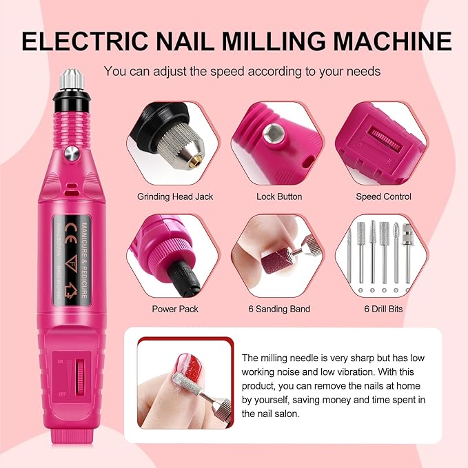 53PCS Gel Nail Polish Kit with U V light and Drill Starter Kit, 35 Colors Gel Polish Set 5pcs Top Base Coat All season Fashion Popular Colors Professional Nail Lamp Gel Manicure Kit Gifts for Women