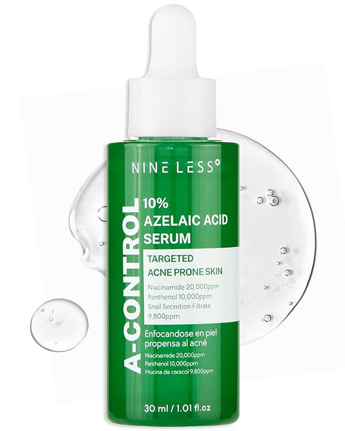 A-Control 10% Azelaic Acid Serum - Korean Acne Serum for Face - Calming Facial Treatment Clearing Breakout, Pimples - for Acne-Prone & Dull Skin, 1.01 fl.oz.