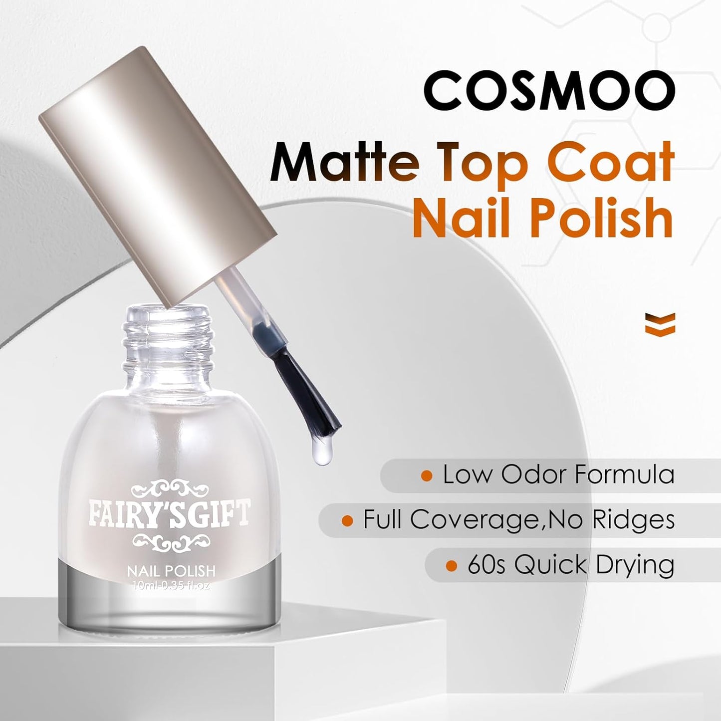 Matte Top Coat Nail Polish,Quick Dry Nail Lacquer Top Coat, Powder-Resist Matte Finish for Detail Chrome Powder Painting,Nail Lacquer for Manicure & Nail Art, Salon-Quality