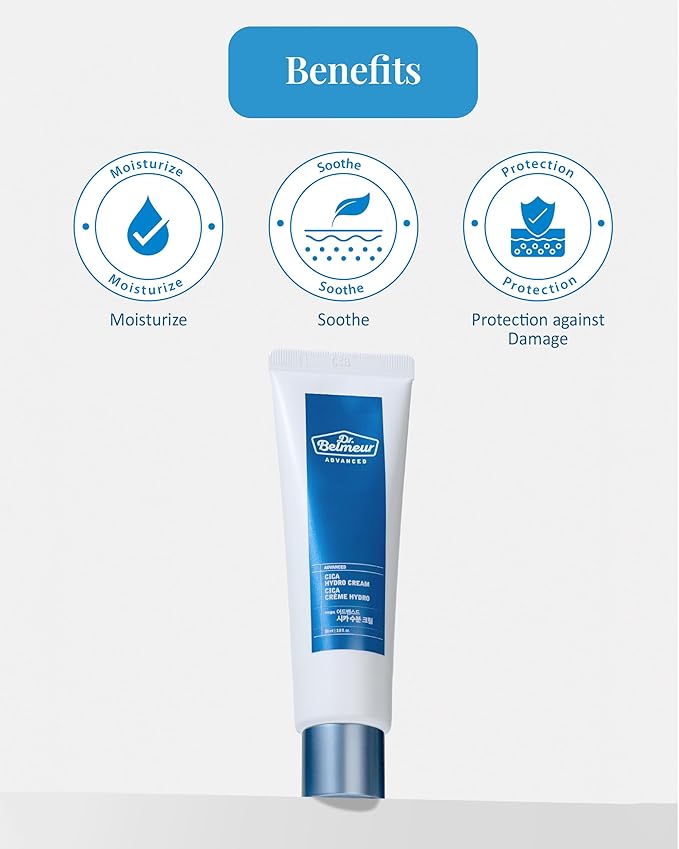 Advanced Cica Hydro Cream Special Set (2fl oz*2, Pack of 2) - Soothing, Barrier-Strengthening Face Moisturizer for Sensitive Skin. Korean Skin Care. Centella Asiatica