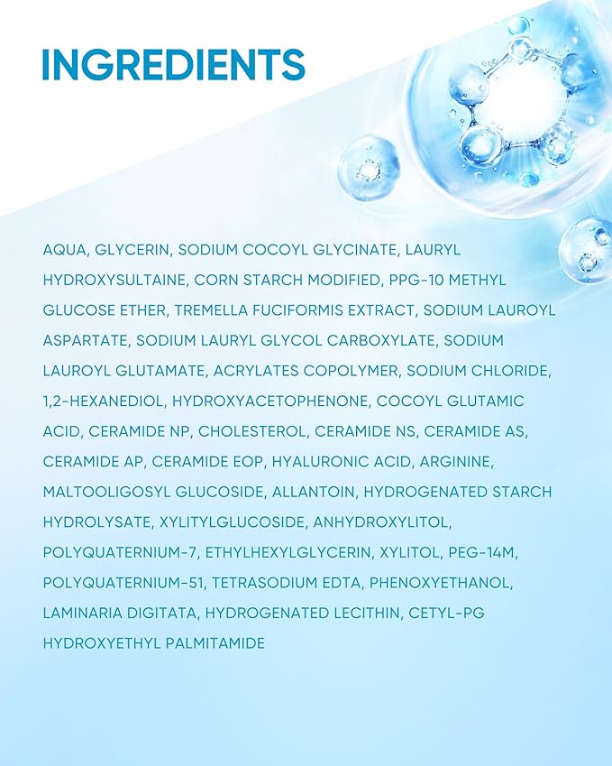 5X Ceramide Low pH Facial Cleanser, Gentle Hydrating Face Wash with Hyaluronic Acid, Daily Face Wash for Dry to Normal Skin, Sensitive Skin Tested, Not Tight, Fragrance Free