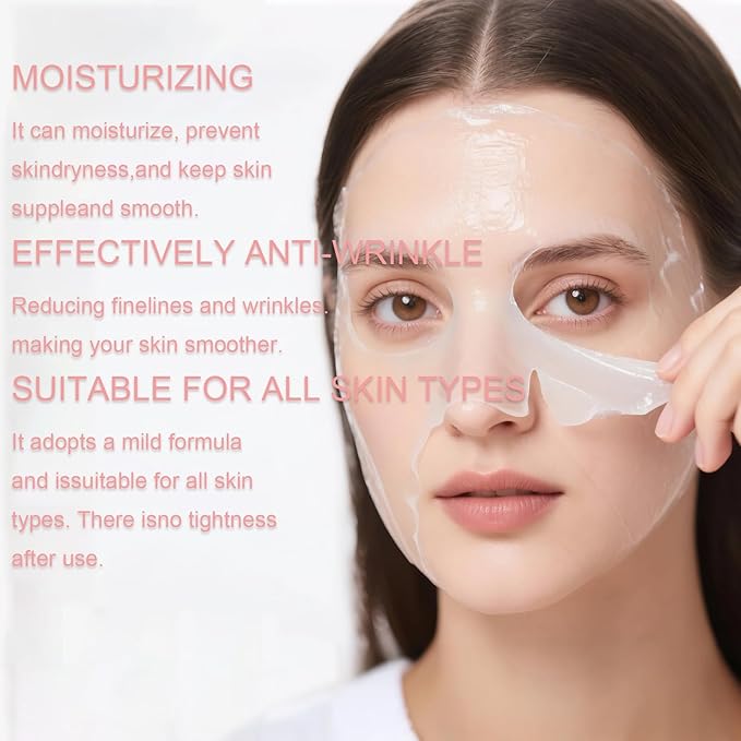 Collagen Night Wrapping Mask,Sleeping Overnight Peel off Facial Mask,Elasticity & Hydration,Hydrates and Tightens Skin，Korean Skincare for Face Glass Skin 2.65oz