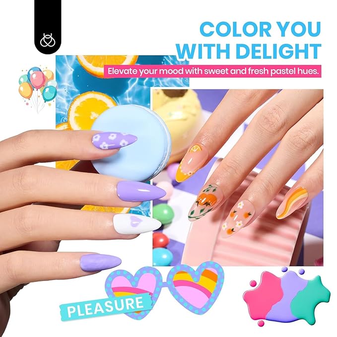 Beetles Fall Gel Nail Polish Set - 69PCS 60 Colors Gel Polish Kit Base Coat Glossy & Matte Top Coat Soak off Emotional Spectrum Collection Brown Red Black Nude White All Seasons Gifts for Women