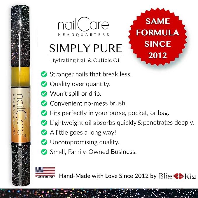 Cuticle Oil Pen for Nails - Nail Strengthener & Growth Serum for Damaged Nails, Hangnails w/Jojoba cuticle oil—Milk & Honey Fragrance - Holographic Glitter Pens 4-Pack (Milk and Honey)