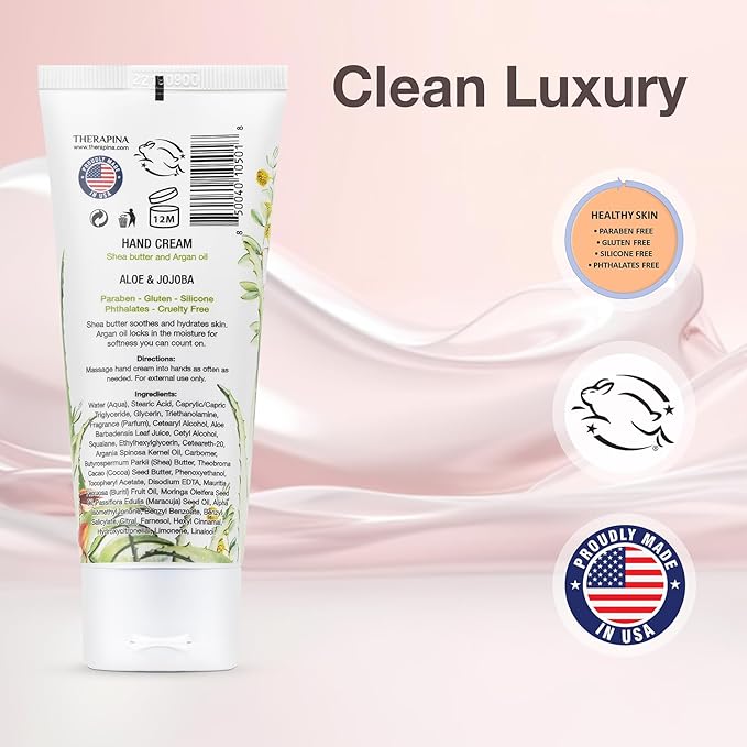 Aromatherapy Hand Cream for Dry Skin – Shea Butter Hand Cream for Women and Men with an Awakening, Long-Lasting Aloe and Jojoba Scent – Vegan Hand Cream Lotion for Dry Skin, 3 Oz.