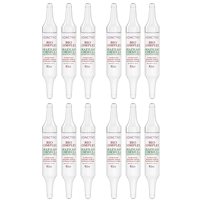 Brazilian Formula Keratin Plus 12 Pack – 0.61 oz Each, Professional Hair Smoothing & Strengthening Treatment for Frizz-Free, Healthy Hair