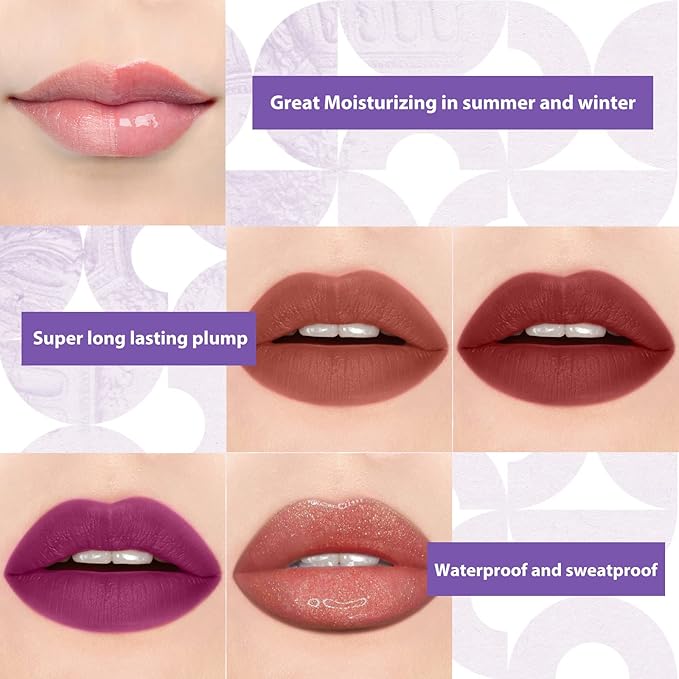 Color Nymph Makeup Gift Set For Teens, Full Kit With Make Up Kits Beginner Makeup Sets with Paper Exquisite Purple Cosmetics Box 2 Eyeshadow Palettes, Mascara, Lipstick, Lipgloss Makeup Set Brushes