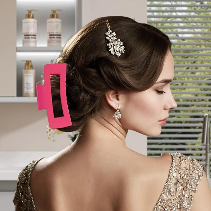 7 Pcs Spa Set, Facial Headband and Wristband Set, Skincare Accessories, College Style Girl Gift, Hair Accessories for Women and Girls（Hot Pink）