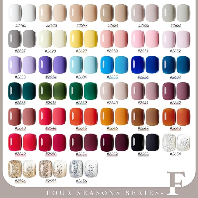 GAOY 42 Pcs Gel Nail Polish Kit, Nude Green Red Glitter Colors All Seasons Gel Nail Polish Set with Glossy & Matte Top Coat and Base Coat for Salon and DIY Manicure at Home