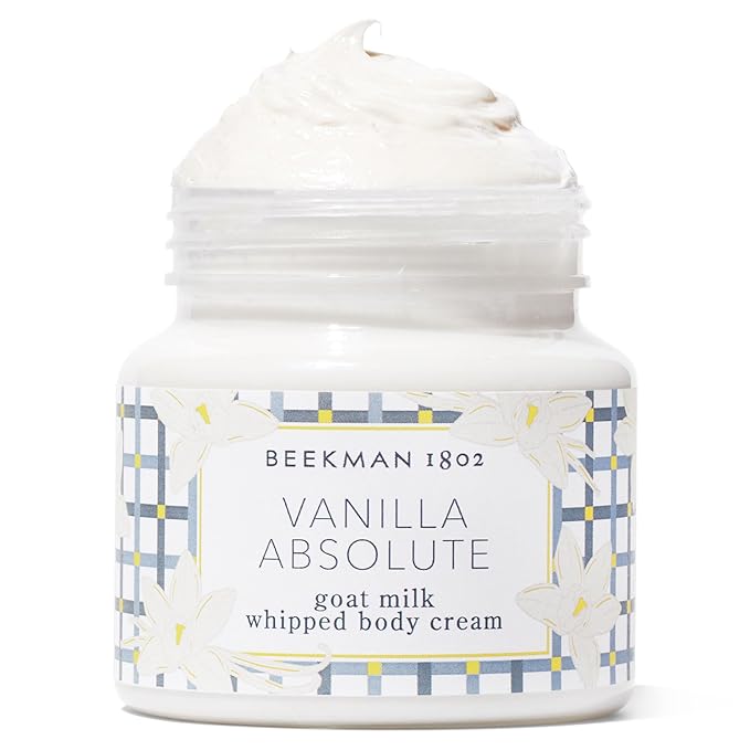 Beekman 1802 Whipped Body Cream, Vanilla Absolute - Scented - 8 oz - Intensely Hydrating & Softens Skin - With Goat Milk - Good for Sensitive Skin - Cruelty Free