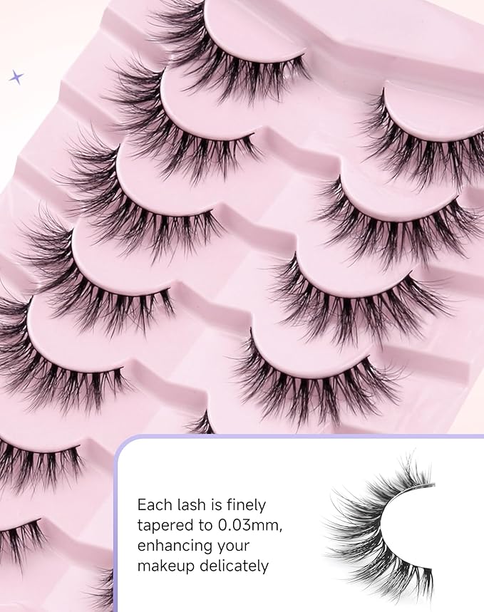 Cat Eye Lashes False Eyelashes Wispy Natural Lashes Mink Lashes Fluffy False Lashes Volume Natural Eyelashes Flared-05