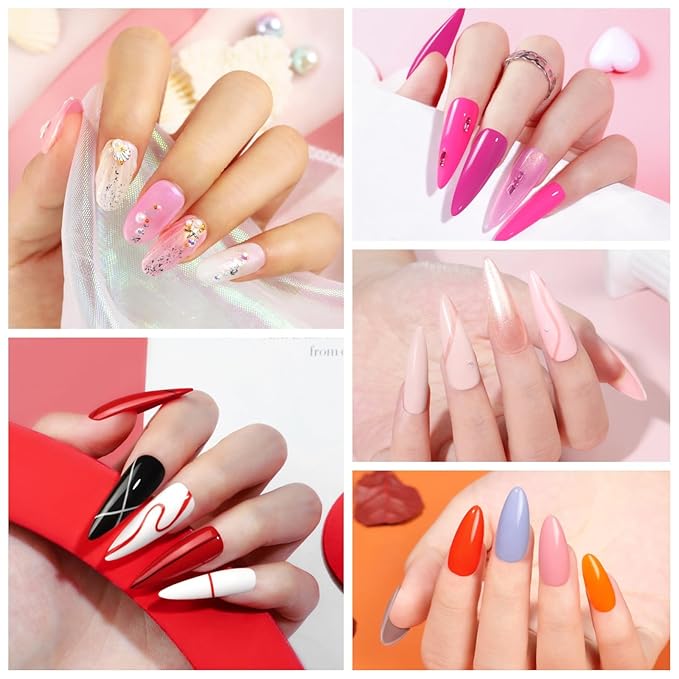 COSCELIA 40PCS Gel Nail Polish Set, 7ml 35 Colors Gel Polish with 5pcs Top and Base Coat Nude White Pink Red Green Blue Summer Colors All Seasons Nail Art Manicure Starter Kit at Home Gifts for Women
