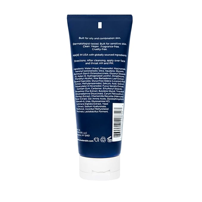 ATWATER Oil Regulator Men's Face Moisturizer, Oil Control Complex with Salicylic Acid and Niacinamide, Lightweight Unscented Formula for Oily Skin - 3.4 oz
