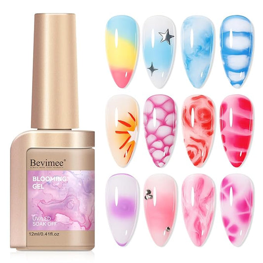 Blooming Gel Nail Polish Clear for Spreading Effect UV Blooming Gel Soak Off Marble Nail Art Polish Print Manicure DIY At Home