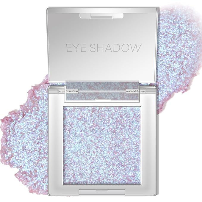 Chameleon Purple Blue Glitter Eyeshadow Makeup, Holographic Color Shifting Shimmer Multichrome Eye Highlighter Palette Iridescent Sparkling Inner Corner Brightener, sombras para ojos 09