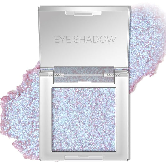Chameleon Purple Blue Glitter Eyeshadow Makeup, Holographic Color Shifting Shimmer Multichrome Eye Highlighter Palette Iridescent Sparkling Inner Corner Brightener, sombras para ojos 09