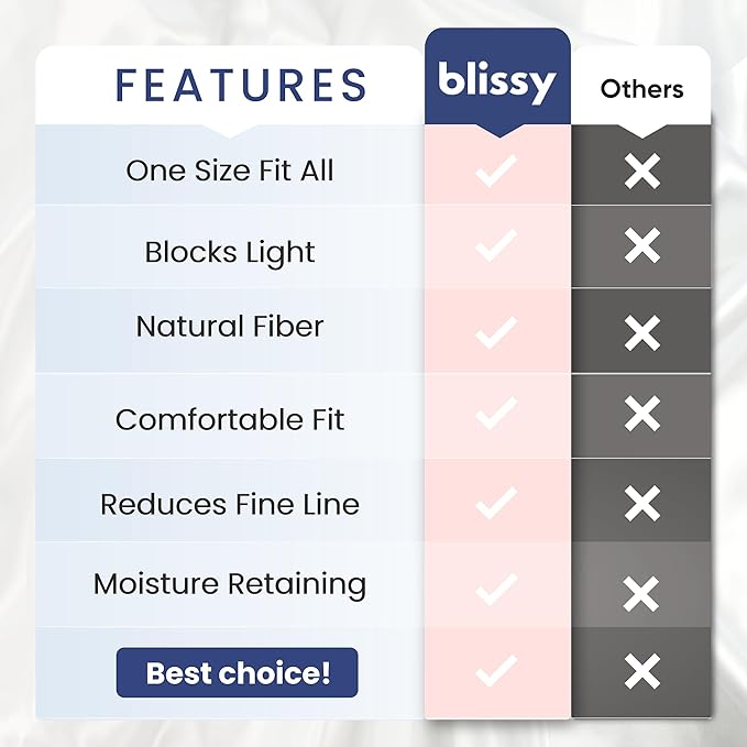 Blissy Silk Sleep Mask - Silk Eye Sleeping Mask for Women & Men for Total Blackout - 100% Pure Mulberry Silk, 22 Momme 6a Fibers - Blindfold Silk Sleep Mask Side Sleeper Eye Cover (Lavender)