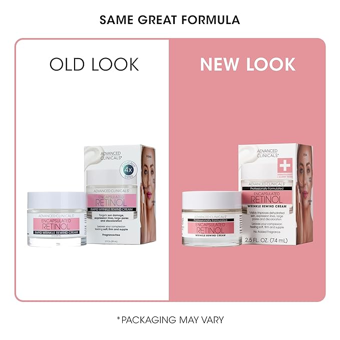 Advanced Clinicals Retinol Cream Face Moisturizer | Encapsulated Retinol Lotion For Face With Ferulic Acid + Vitamin E To Soften Appearance Of Crepey Skin & Look of Fine Lines & Wrinkles, 2.5 Fl Oz