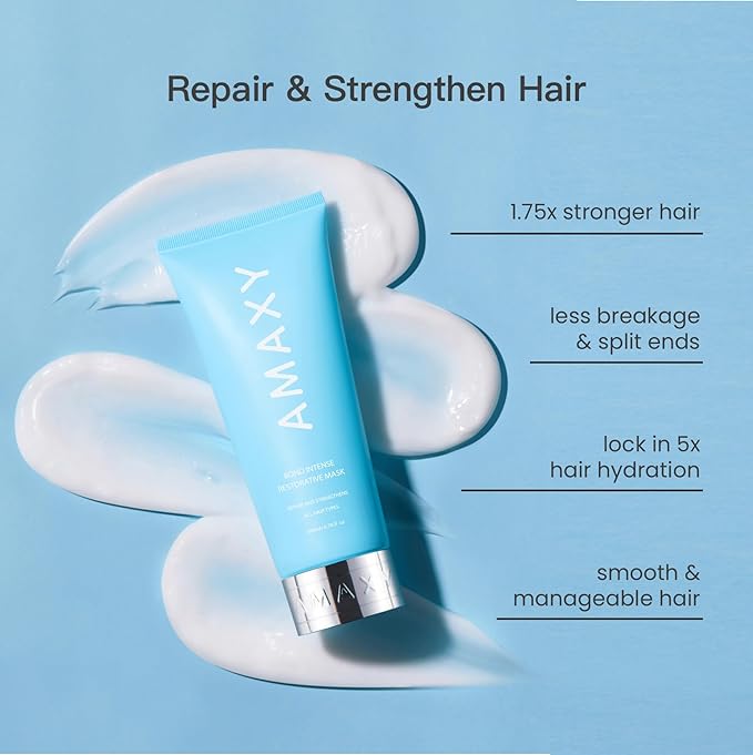 Bond Intense Restorative Hair Mask – Deep Conditioning Treatment for Dry, Damaged Hair – Keratin-Enriched Formula for Frizz Control & Split End Repair – Sulfate-Free – 6.76 fl oz