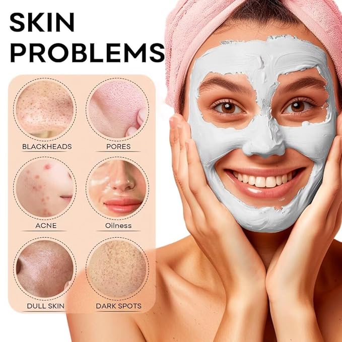 Deep Pore Clearing Mask with Salicylic Acid Face Cleanser Set, Removes Excess Oil, Reducer for Blackhead, Whitehead, Acne and Pores for Oily & Sensitive Skin Care for Women Men