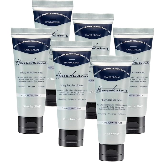 6 Pack Travel Size Hand Cream Set - 1 oz Moisturizing Lotion for Dry Cracked Hands, Misty Bamboo Forest Scented Hand Lotion Gift for Women, Nurses, Teachers, Bridesmaids Gifts